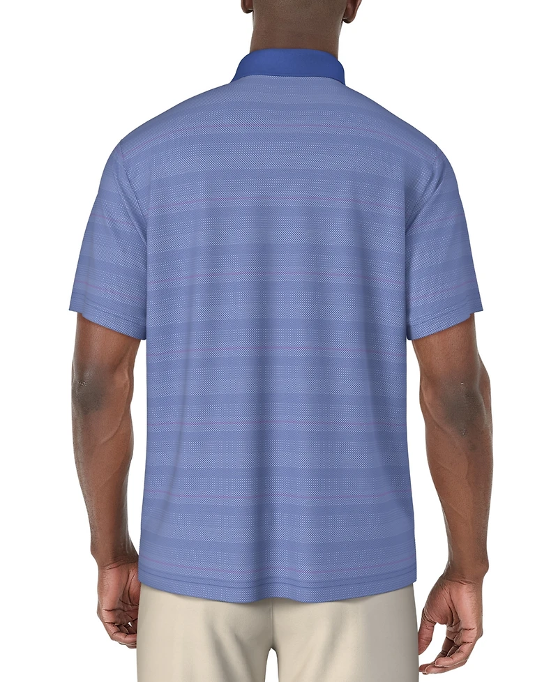 Pga Tour Men's Short Sleeve Birdseye Jacquard Polo Shirt