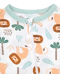 Max & Olivia Baby Boys 2-Piece Print Footie and Hat Set