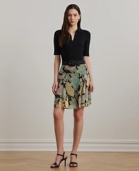 Lauren Ralph Lauren Women's Floral Crinkle Georgette Skirt, Regular & Petite