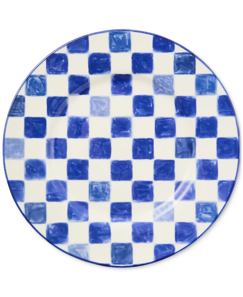 Mackenzie-Childs Indigo Check Round Platter