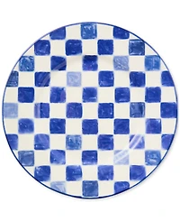 Mackenzie-Childs Indigo Check Round Platter