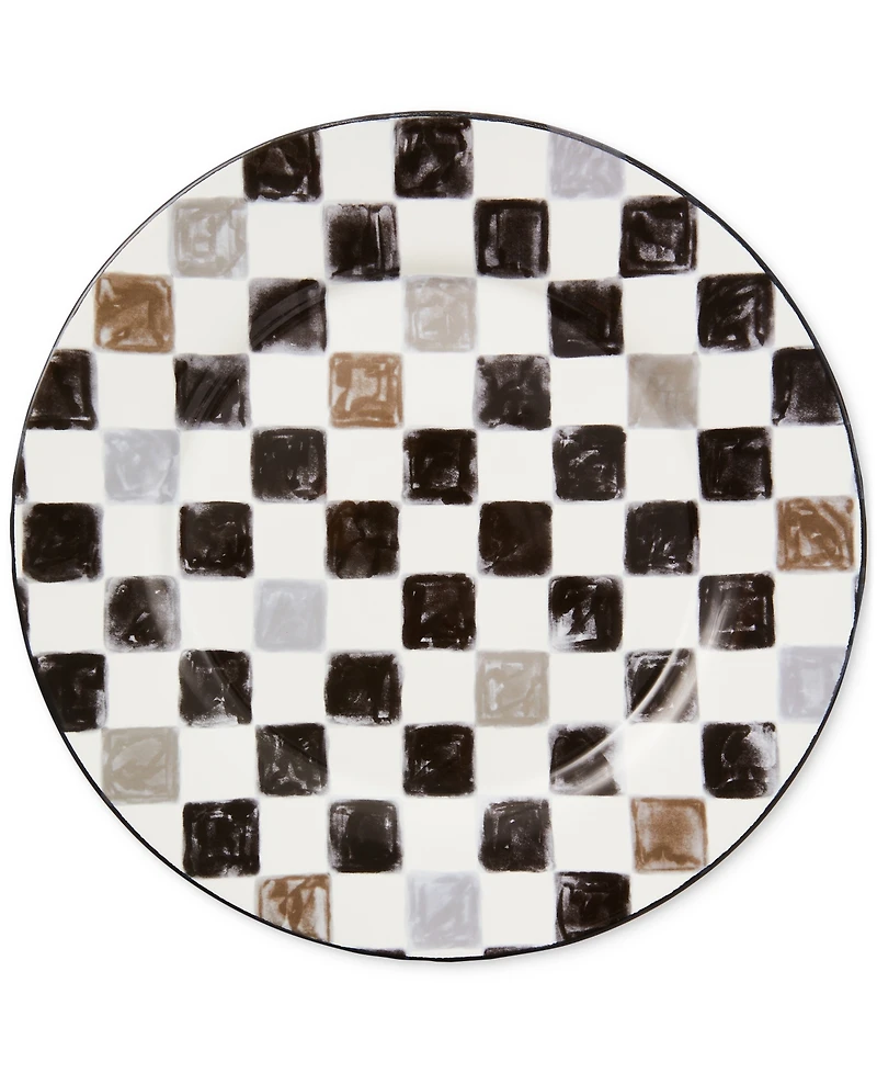 Mackenzie-Childs Black Check Round Platter