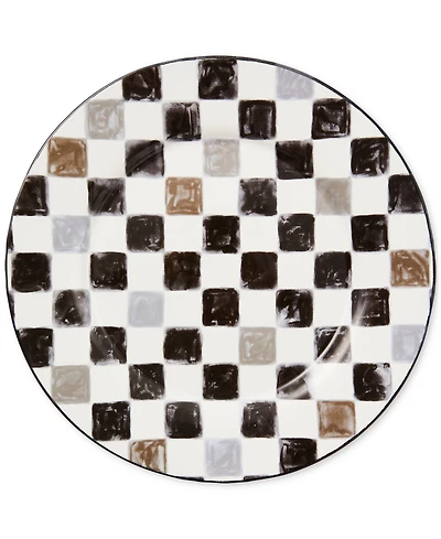 Mackenzie-Childs Black Check Round Platter