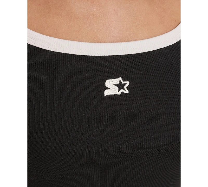 Starter Women's Ringer Contrast-Strap Square-Neck Tank Top