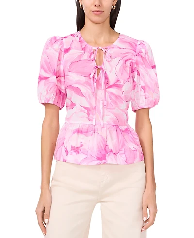 Parker Women's The Alina Cotton Tie-Front Peplum Top