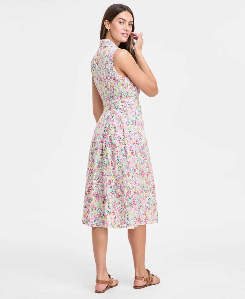 Tommy Hilfiger Women's Floral Lace-Trim Shirtdress