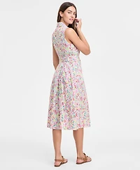 Tommy Hilfiger Women's Floral Lace-Trim Shirtdress