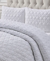 Seventh Studio Leaf Solid Pinsonic Microfiber 3-Pc. Quilt Set, King