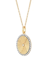 Diamond Sunray Disc Pendant Necklace (1/10 ct. t.w.) in 14k Gold-Plated Sterling Silver