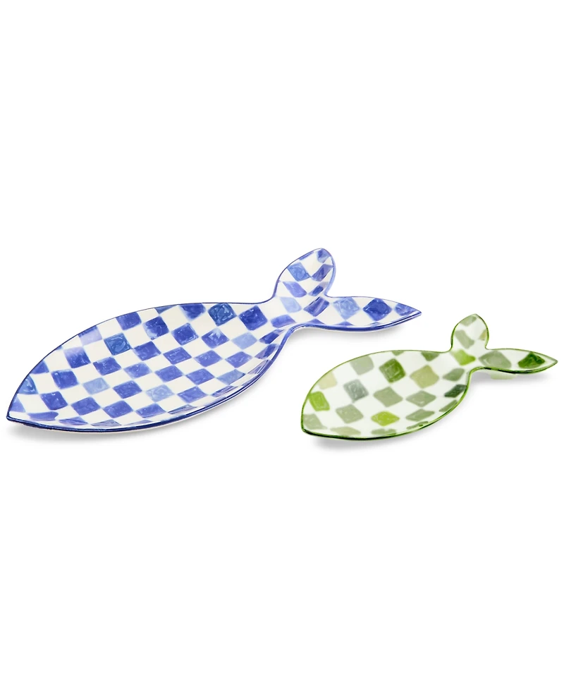 MacKenzie-Childs Go Fish Serving Platters, Set of 2
