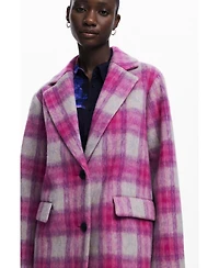 Desigual Women's Pink tartan coat