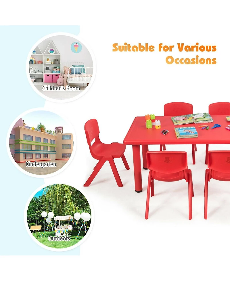 6-pack Kids Plastic Stackable Classroom Chairs
