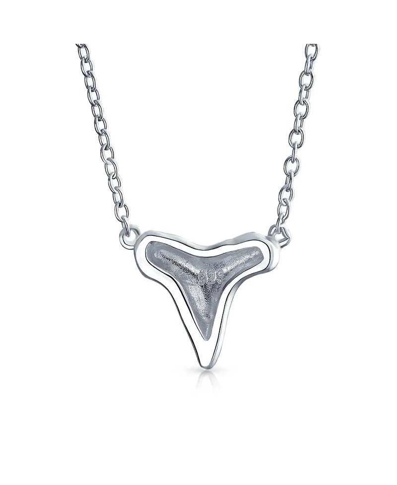 Bling Jewelry Nautical Fisherman Shark Tooth Pendant Necklace in Sterling Silver