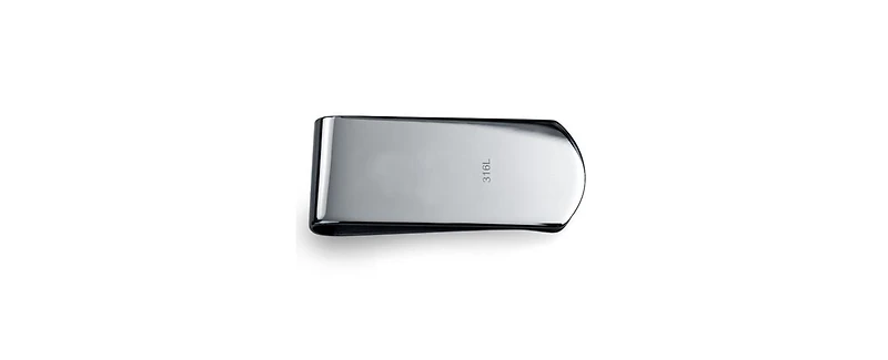 Bling Jewelry Two Tone Black Enamel Money Clip Card Holder Stainless Steel