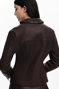 Desigual Women's Peplum leather biker jacket