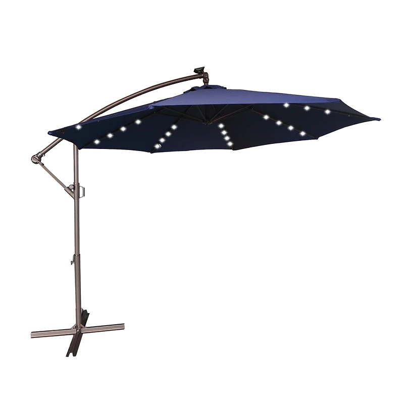 Mondawe 11ft Cantilever/Offset Hanging Patio Umbrella with Solar Light Included