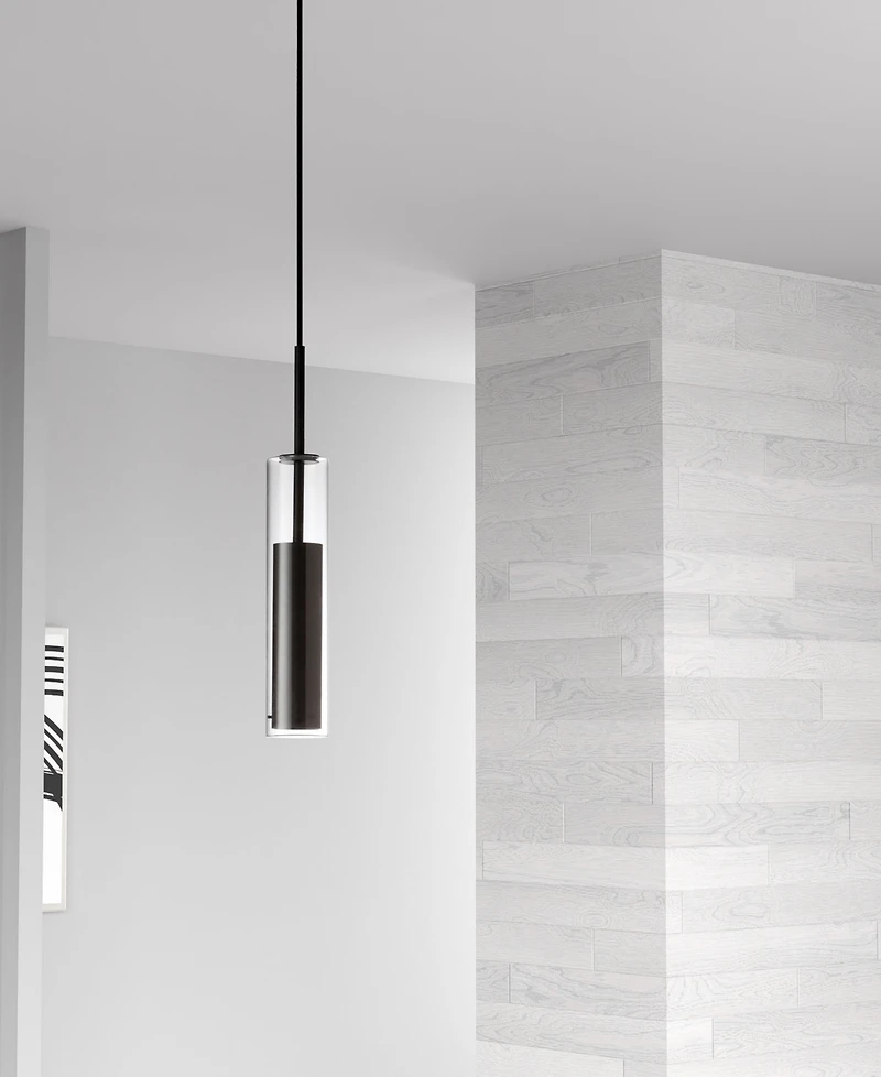 Dainolite 12" Metal Glass Luna 6W Led Pendant with Glass