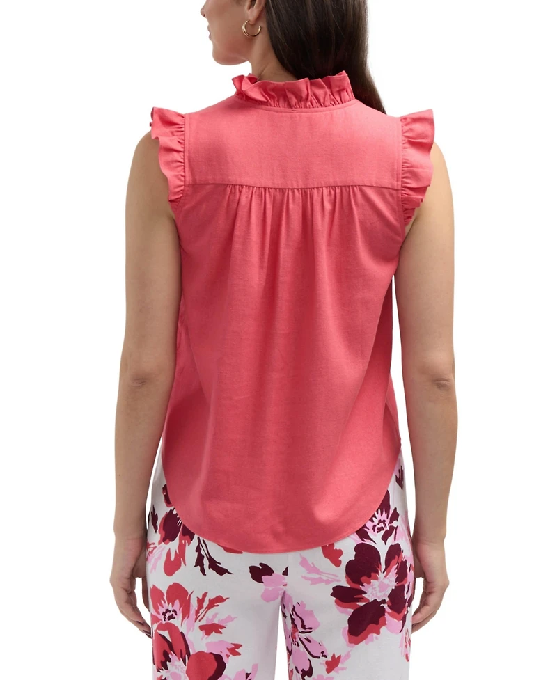 Ellen Tracy Women's Top with Ruffle Detail