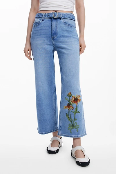 Desigual Women's Sunflower culotte jeans