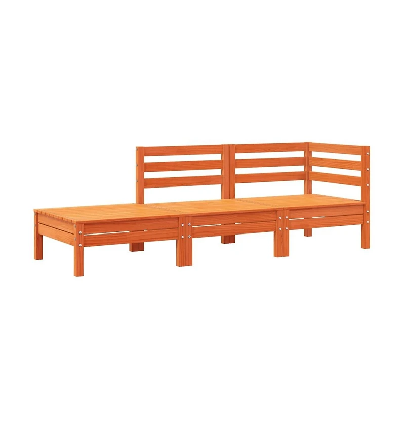 Patio Sofa with Cushions and Footstool 3-Seater