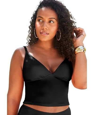 Swimsuits for All Women's Essential Cropped Tankini Top
