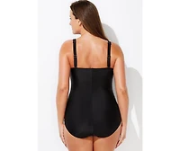 Swimsuits for All Women's Ruched Twist Front One Piece Swimsuit