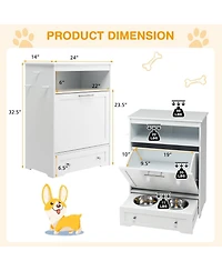 Pet Feeder Station with Stainless Steel Bowl