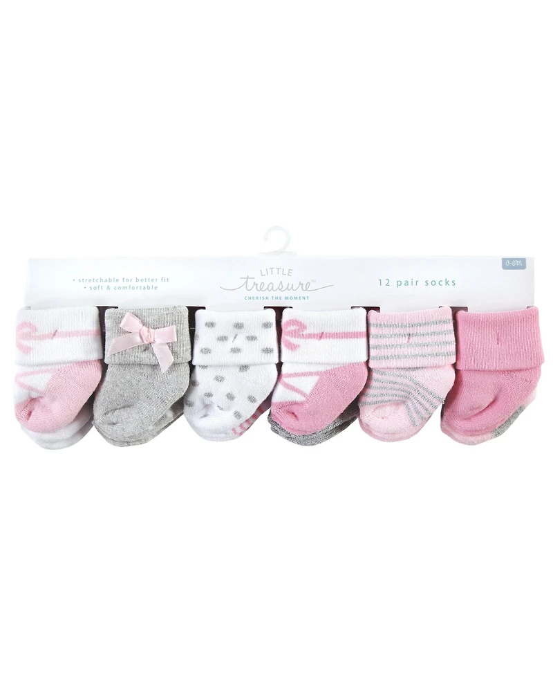 Little Treasure Baby Boys Treasure 24 Pairs of Comfort Knit Terry Socks
