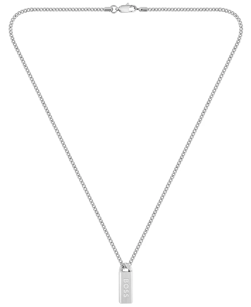 Hugo Boss Men's Kassy Emblem Stainless Steel Pendant Necklace