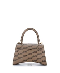 Pre-Owned Balenciaga Small Hourglass Top Handle Bag Bb Coated Canvas