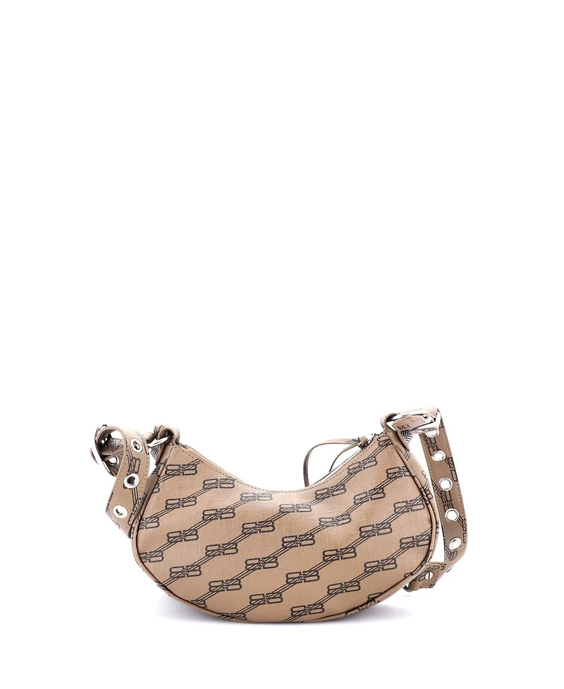 Pre-Owned Balenciaga Xs Le Cagole Giant Studs Shoulder Bag Bb Monogram Coated Canvas