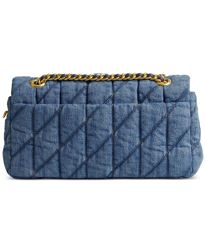 Coach Small Tabby Denim Shoulder Bag 26 with Quilting