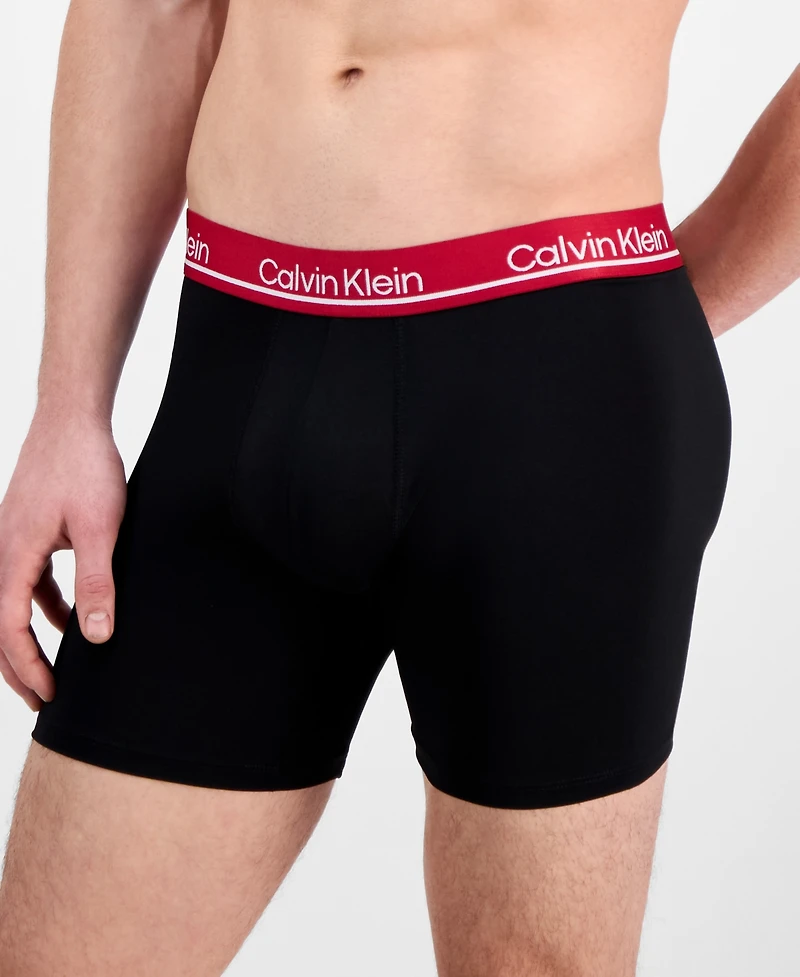 Calvin Klein Men's Microfiber Plus Moisture-Wicking Boxer Briefs, Pack of 3