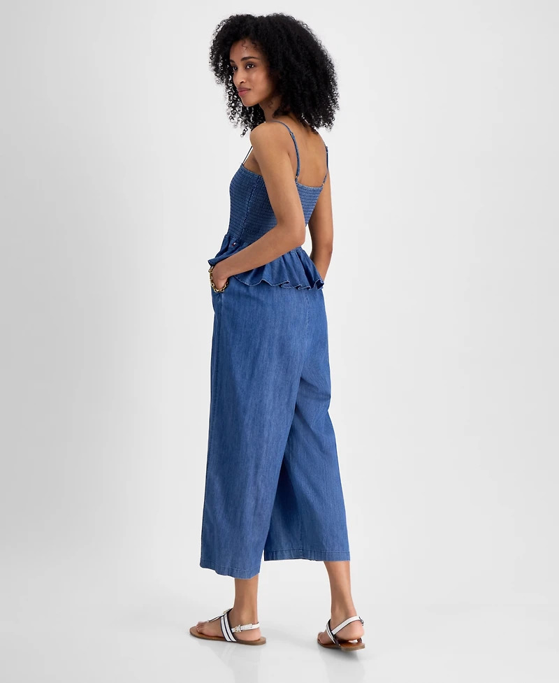 Tommy Hilfiger Women's Chambray Peplum Jumpsuit