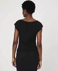 French Connection Women's Nellis Cotton Collage Short Sleeve Top