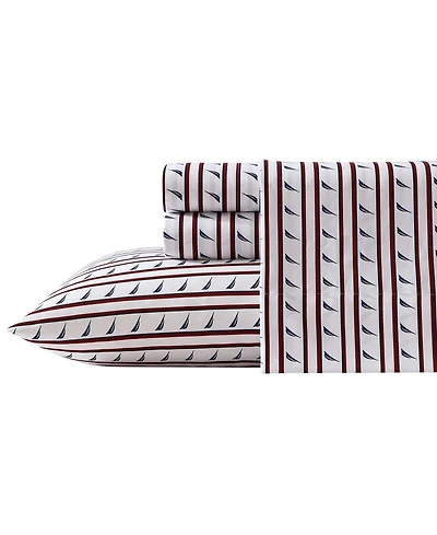 Nautica Printed Washed Microfiber 3-Pc. Sheet Set