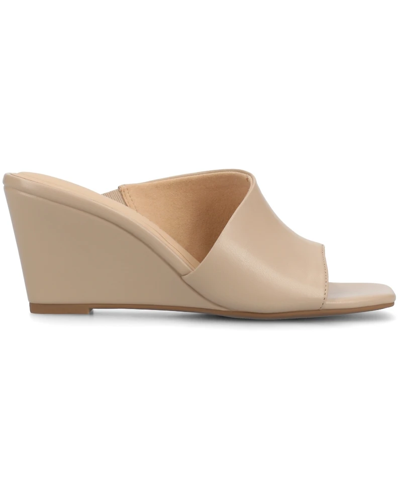 Journee Collection Women's Clementine D'Orsay Slip-On Wedge Sandals