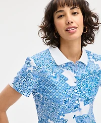 Nautica Jeans Women's Printed Polo Shirt