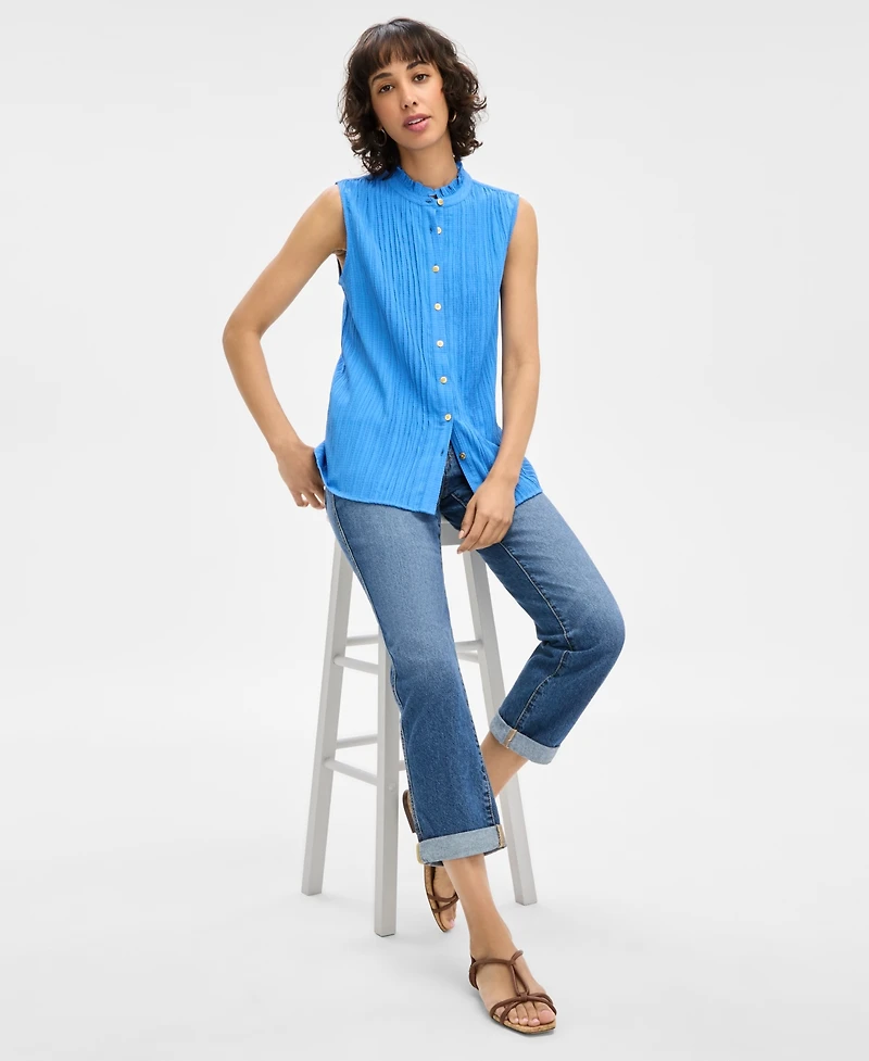 Women's Crush Dobby Sleeveless Pintuck