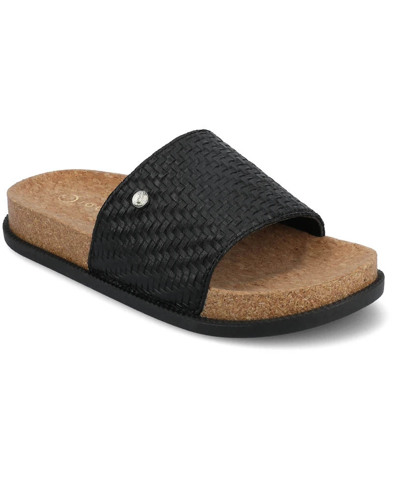 Journee Collection Women's Sheena Single Band Slip-On Wedge Sandals