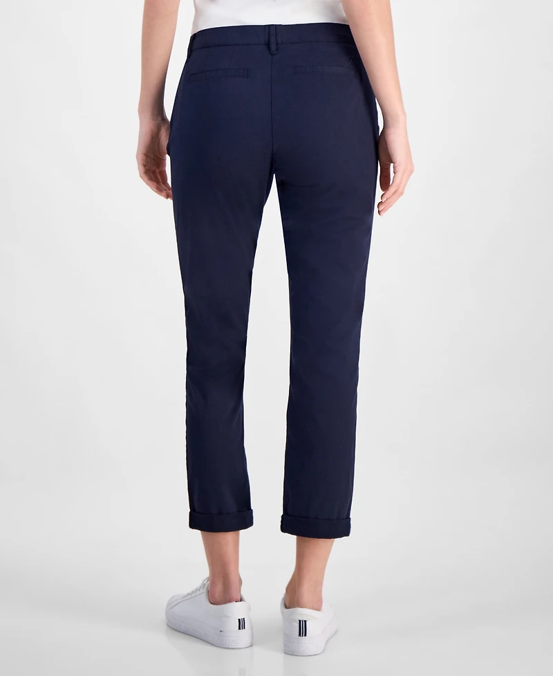 Nautica Jeans Women's Montauk Solid Cuffed Chino Pants