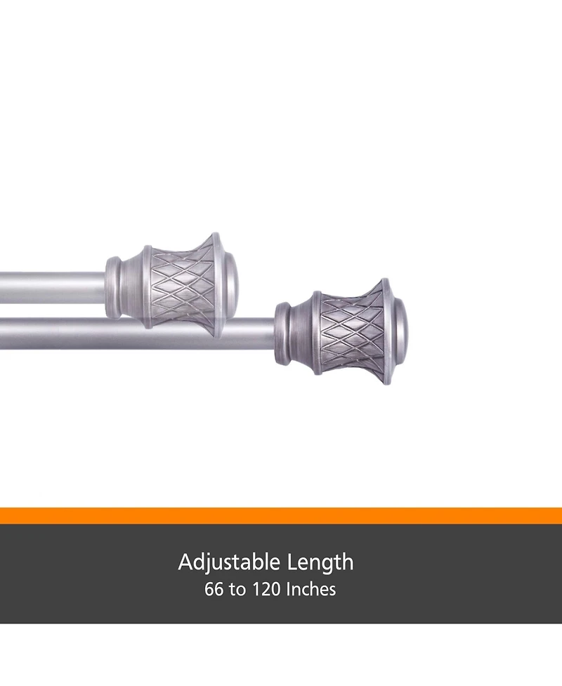 Kenney Jamey 5/8" Adjustable Decorative Curtain Rod for Easy Installation