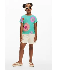 Desigual Girls Girls's Ribbed floral T-shirt