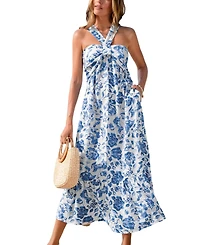 Cupshe Women's Watercolor Petals Floral Maxi Beach Dress