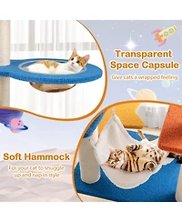 Cat Tree with Ufo Top Perch, Space Capsule & Scratching Posts Fun & Cozy Playhouse for Cats