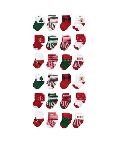 Hudson Baby Boys Unisex 24-Pair Plush Terry Knit Socks