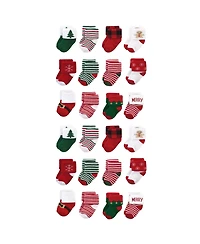 Hudson Baby Boys Unisex 24-Pair Plush Terry Knit Socks