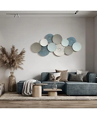 LuxenHome Distressed Multi-Color Pastels 47.4-Inch Wide Abstract Metal Wall Decor