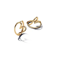 Pandora Gold Plated Heart Shaped Hoop Earrings
