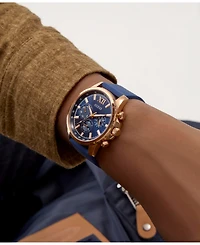 Guess Men's Multifunction Blue Silicone Watch, 44mm